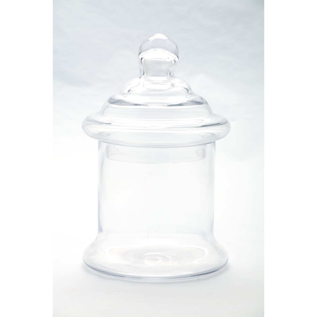 CC Home Furnishings Hand Blown Glass Jars with Finial Lid - 10” - Clear